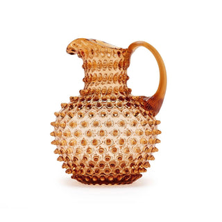 Hobnail Glass Jug in Honey Gold – 2 Liter