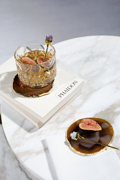 Hospitality Cocktail Picks, Gold & Amethyst Druze, Set of 4 - Anara Lifestyle