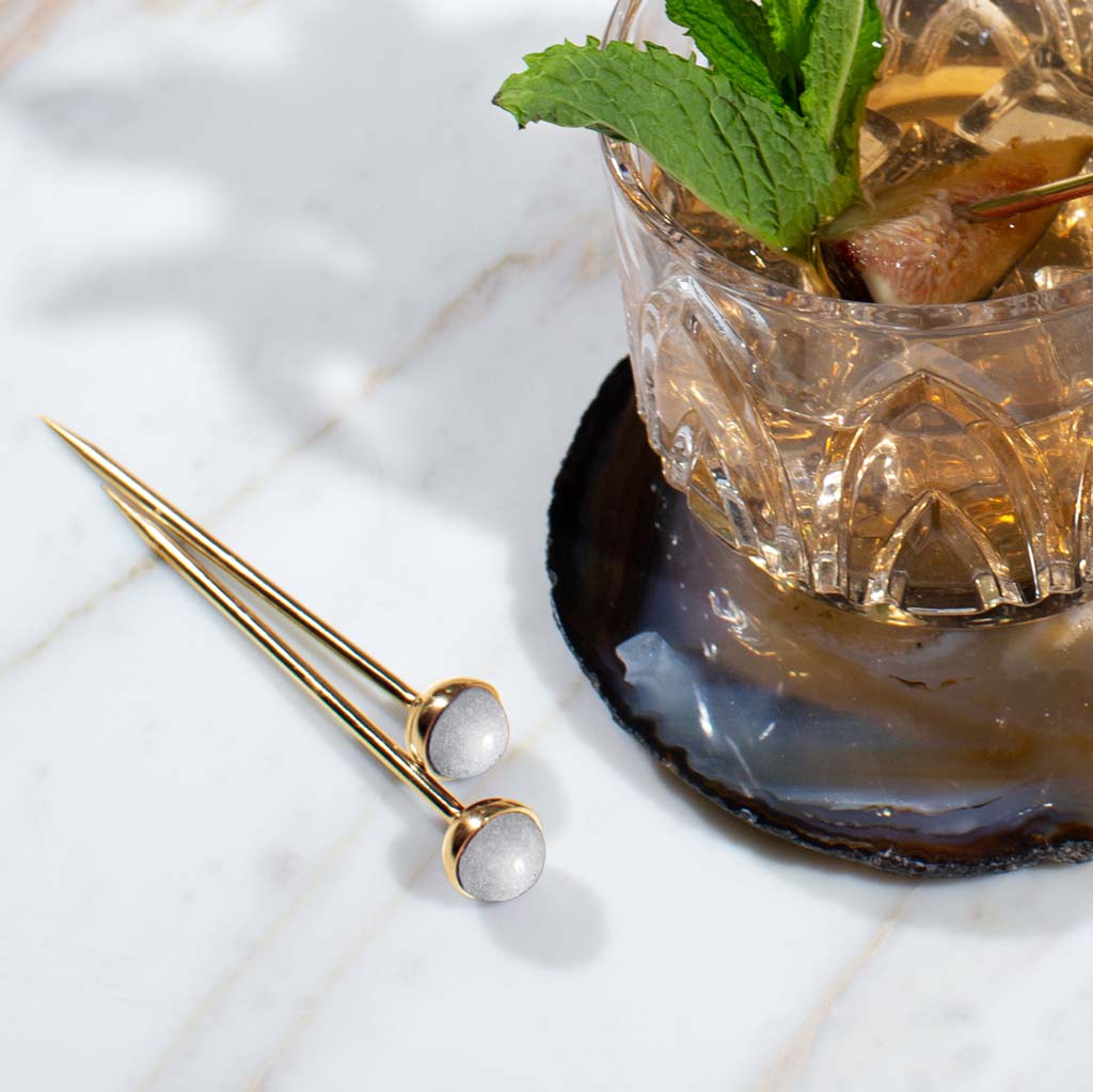 Hospitality Cocktail Picks, Gold & Crystal, Set of 4 - Anara Lifestyle