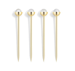Hospitality Cocktail Picks, Gold & Crystal, Set of 4 - Anara Lifestyle