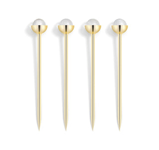 Hospitality Cocktail Picks, Gold & Crystal, Set of 4 - Anara Lifestyle