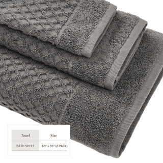 Grayson Cotton Diamond Waffle Weave Bath Towel Set
