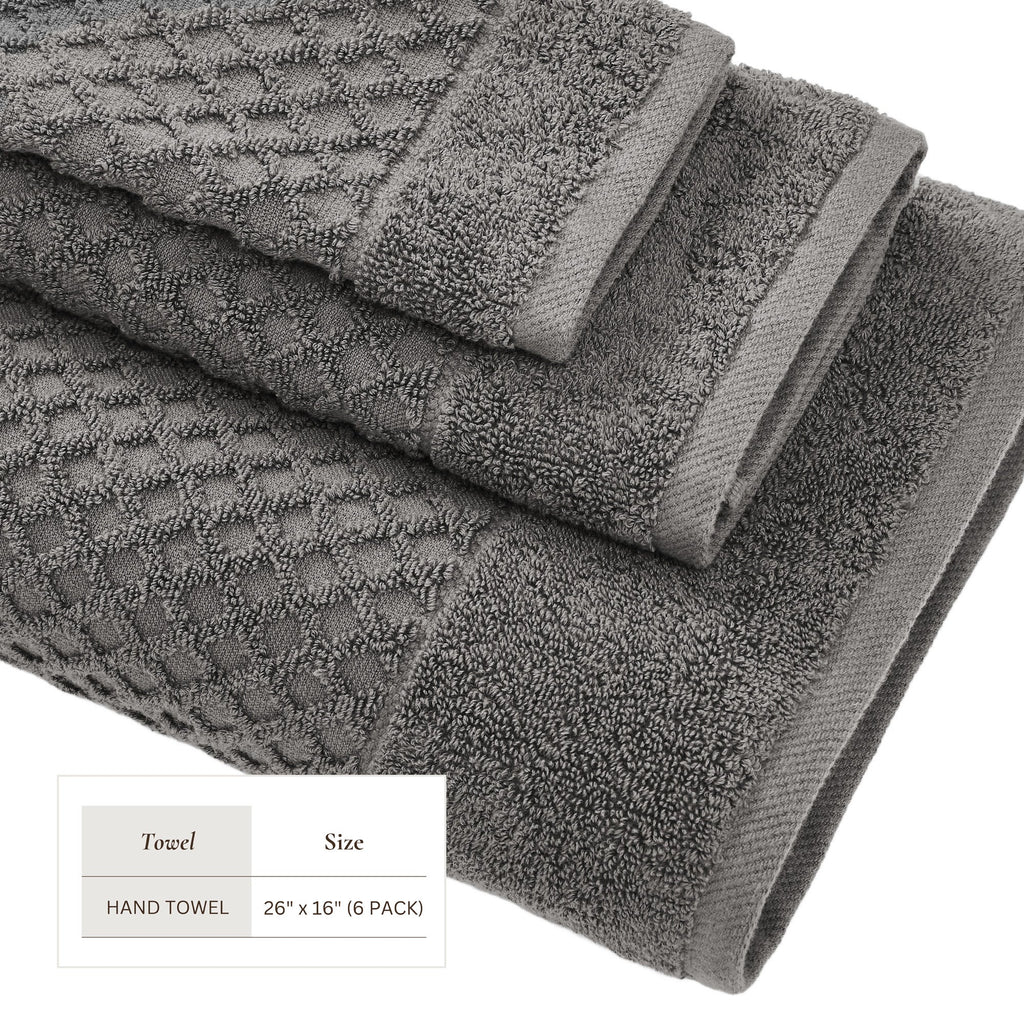 Grayson Cotton Diamond Waffle Weave Bath Towel Set