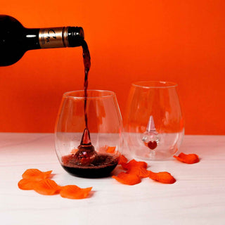 3D Heart Gnome Stemless Wine Glasses – Set of 2
