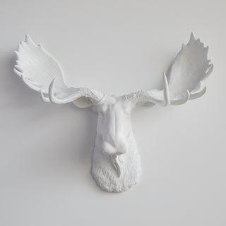 Sculpted Faux Moose Head Wall Decor
