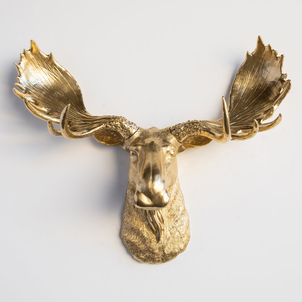 Sculpted Faux Moose Head Wall Decor