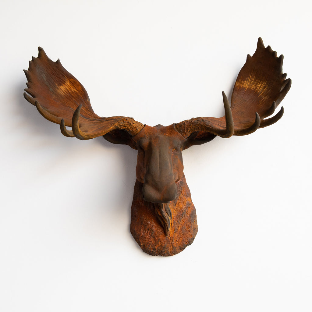 Sculpted Faux Moose Head Wall Decor
