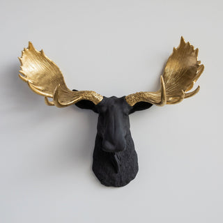 Sculpted Faux Moose Head Wall Decor