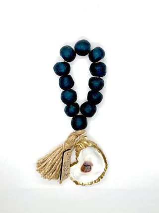 Tide Pool Sea Glass Bead Accent with 18K Gold Gilded Oyster
