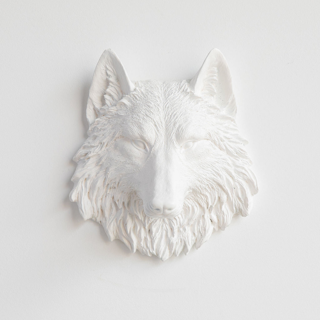 Sculpted Mini Faux Wolf Head Wall Decor