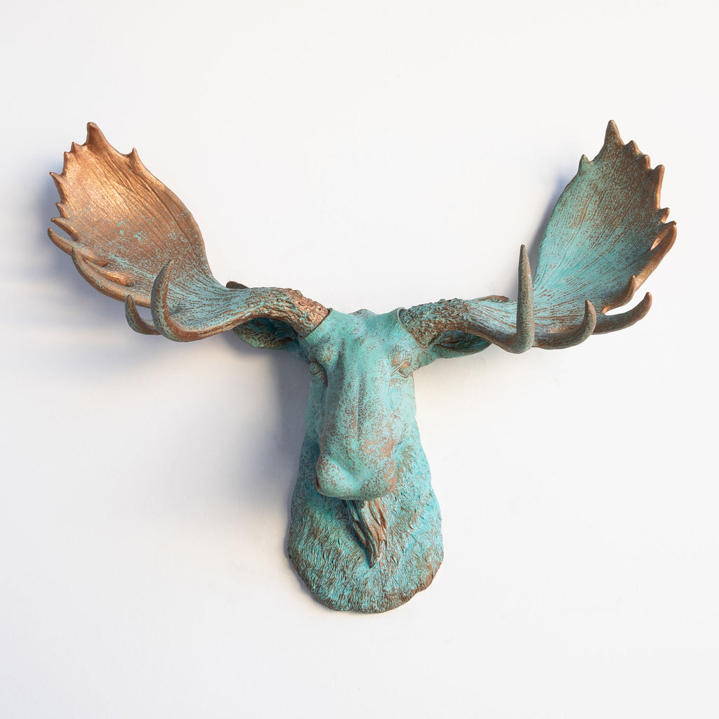 Sculpted Faux Moose Head Wall Decor