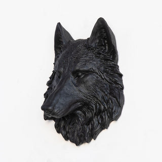 Sculpted Mini Faux Wolf Head Wall Decor