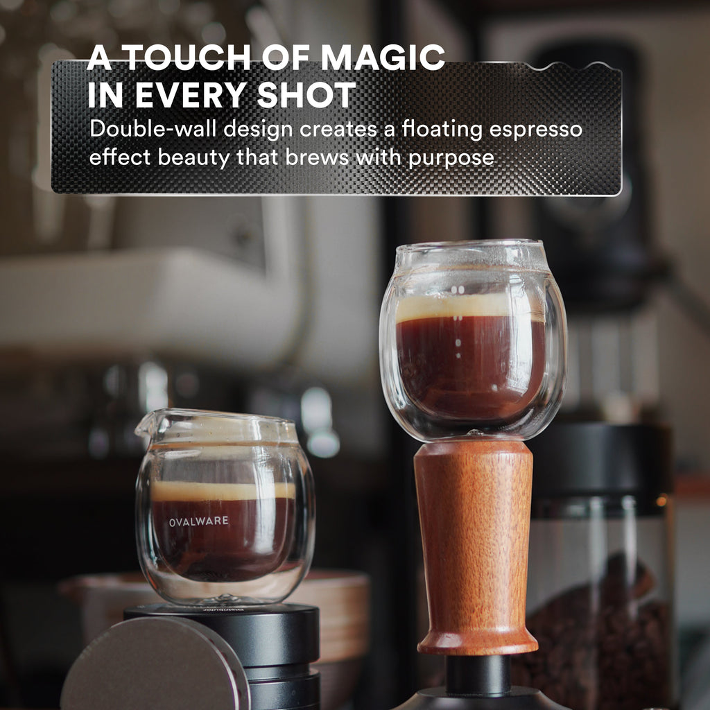 Double-Wall Espresso Pouring Glasses with Spout – Set of 2