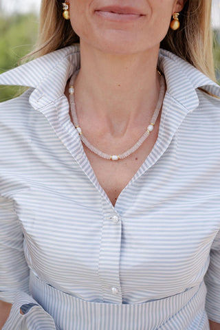 Jenny Quartz Beaded Necklace with Freshwater Pearl