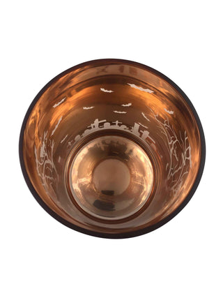 Matte Black Graveyard Halloween Hurricane Candle Holder