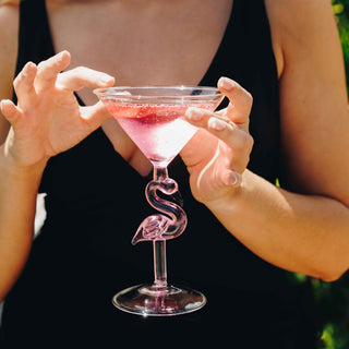 Pink Flamingo 3D Martini Glasses – Set of 2