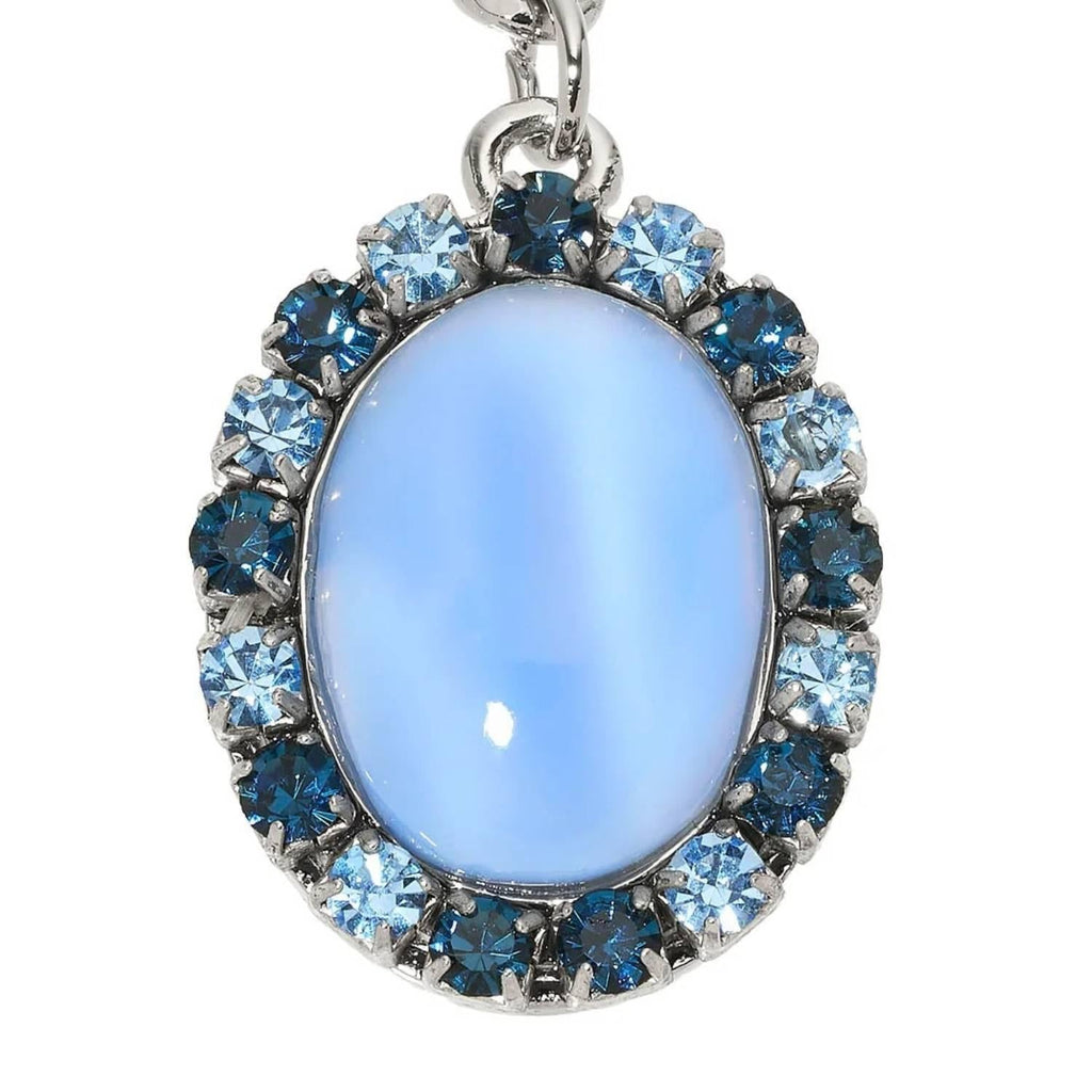 Silver Blue Moonstone Pendant Necklace