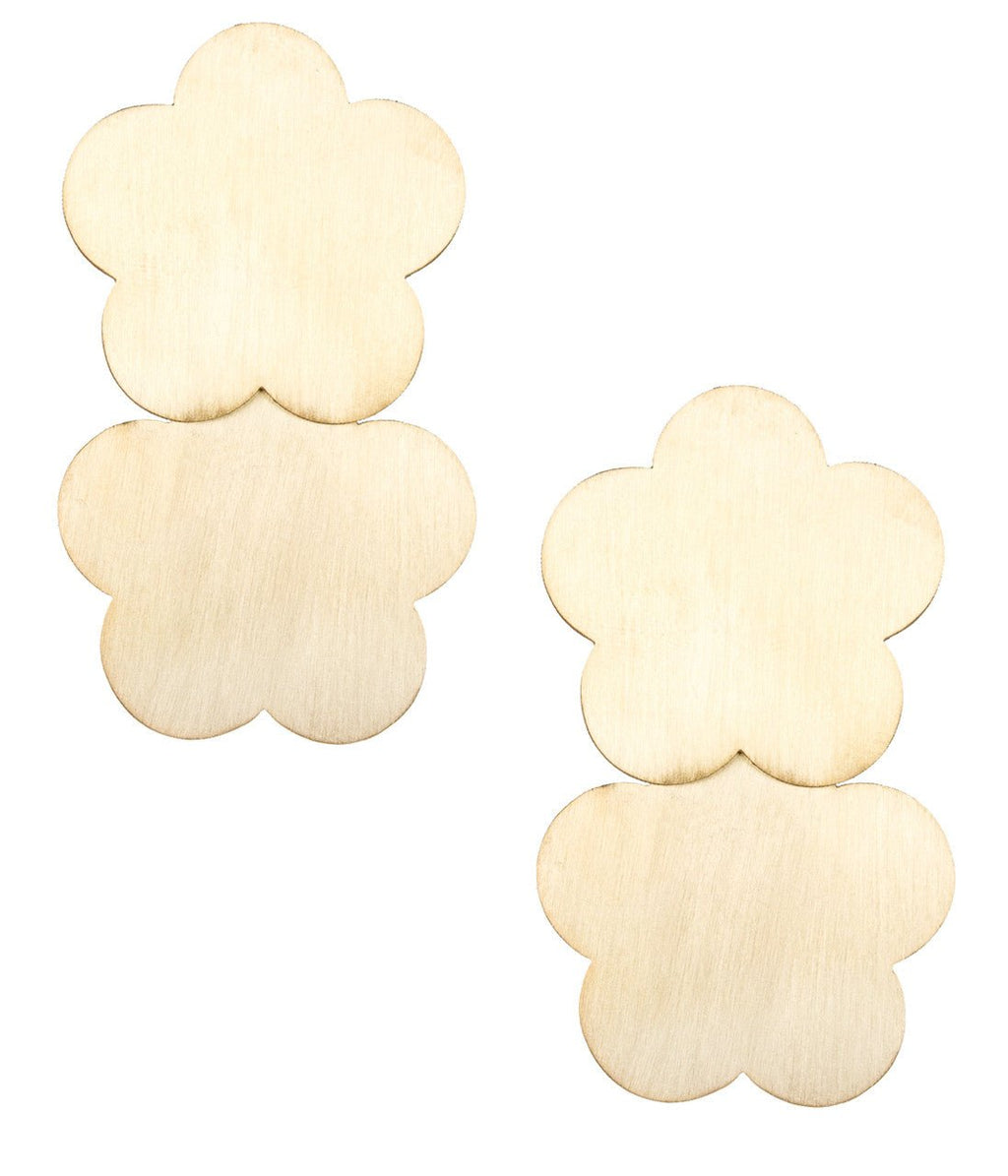 Josie 18K Gold Plated Brushed Floral Earrings