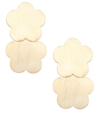 Josie 18K Gold Plated Brushed Floral Earrings