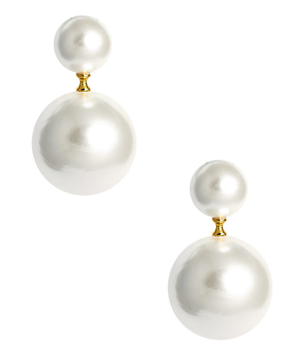 June - Double Pearl Stud Earring