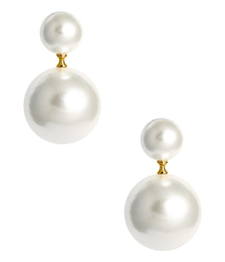 June - Double Pearl Stud Earring