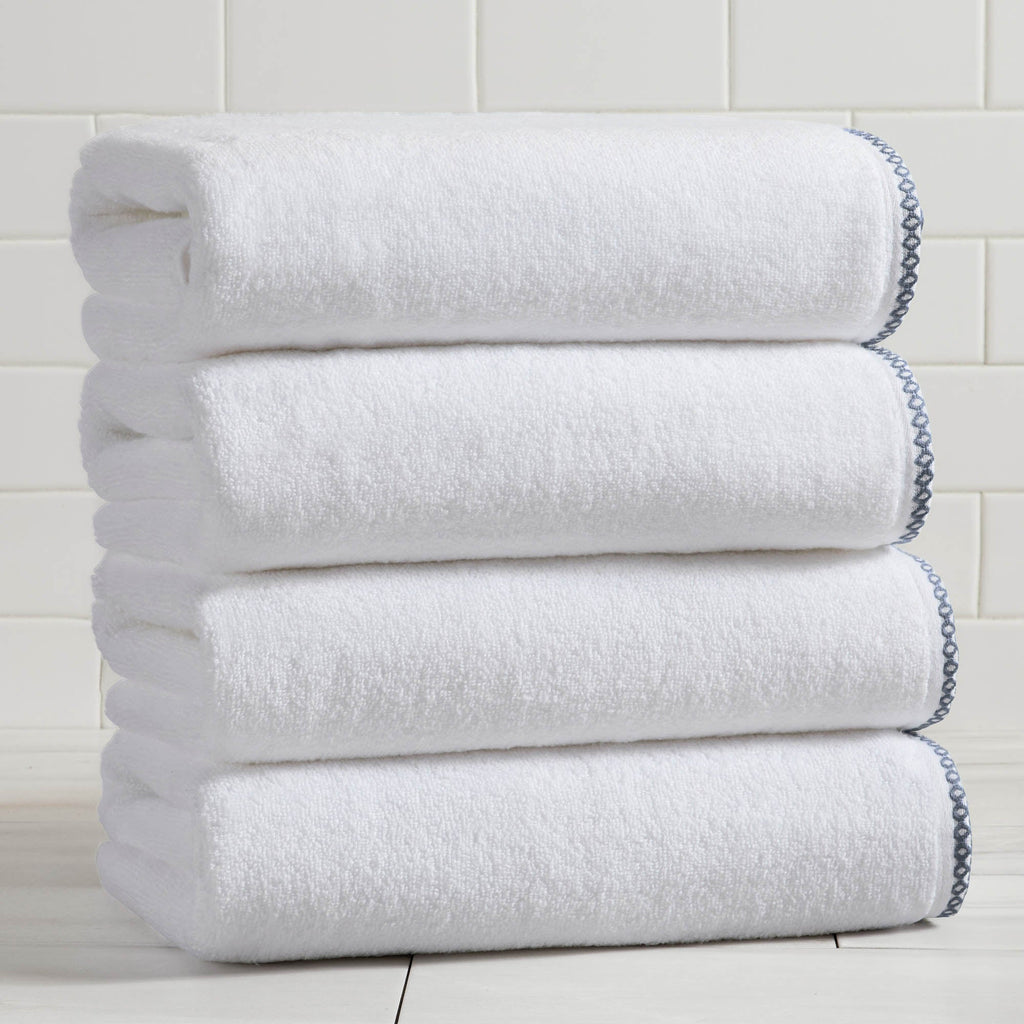 Elegant Cotton Border-Stitched Towel Set – Valery Collection (6-Piece)