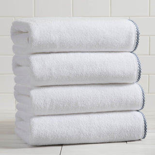 Elegant Cotton Border-Stitched Towel Set – Valery Collection (6-Piece)