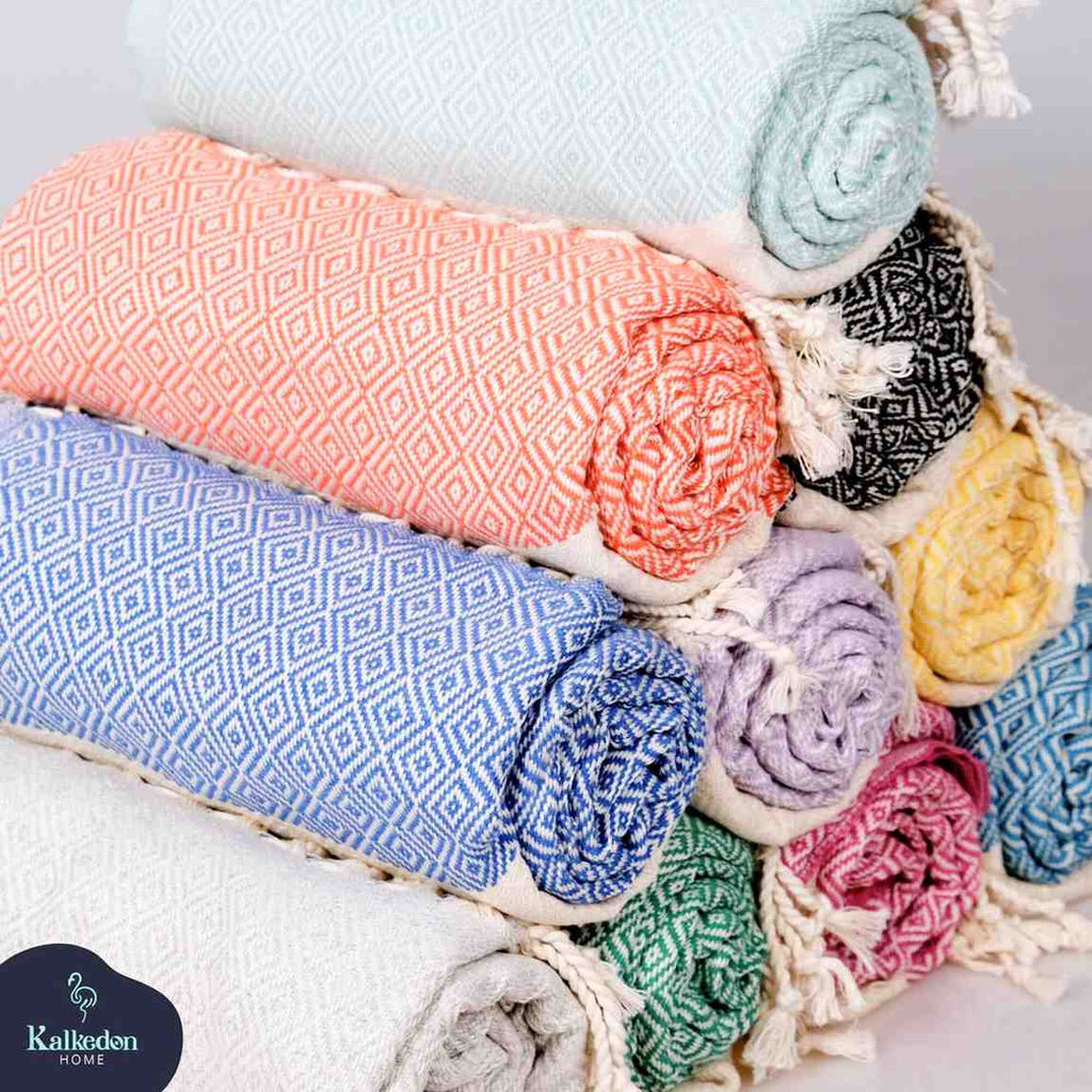 Diamond Turkish Cotton Beach Towel | Quick-Dry & Sand Resistant