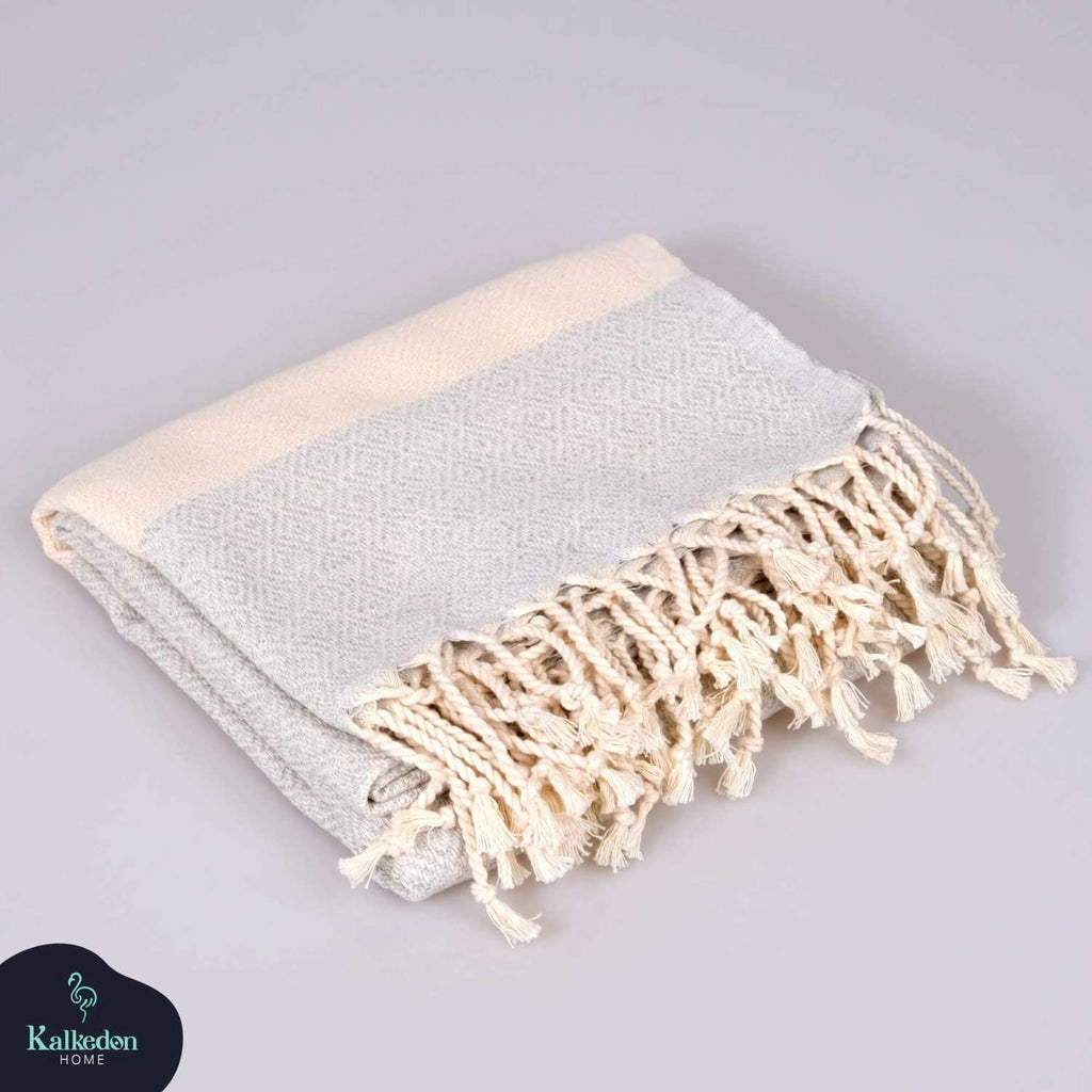 Diamond Turkish Cotton Beach Towel | Quick-Dry & Sand Resistant