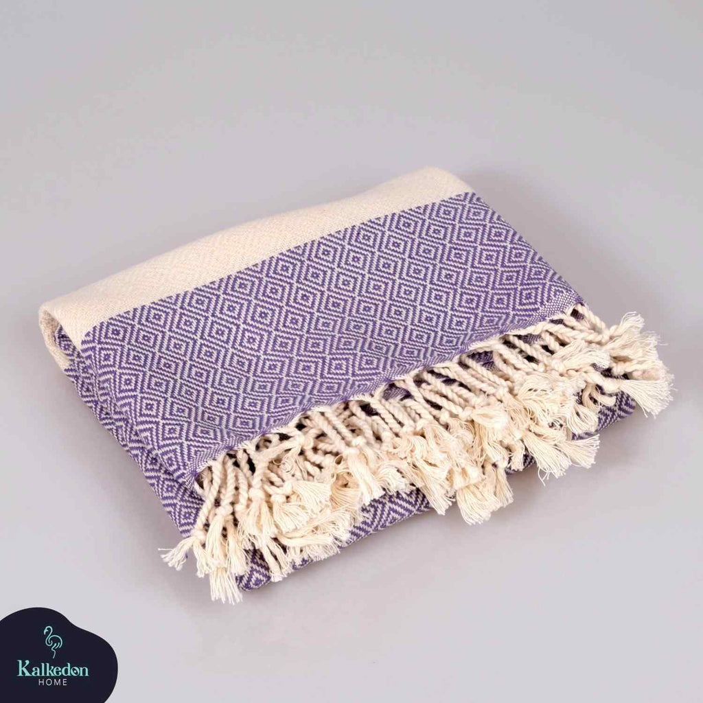 Diamond Turkish Cotton Beach Towel | Quick-Dry & Sand Resistant