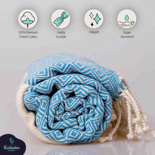 Diamond Turkish Cotton Beach Towel | Quick-Dry & Sand Resistant