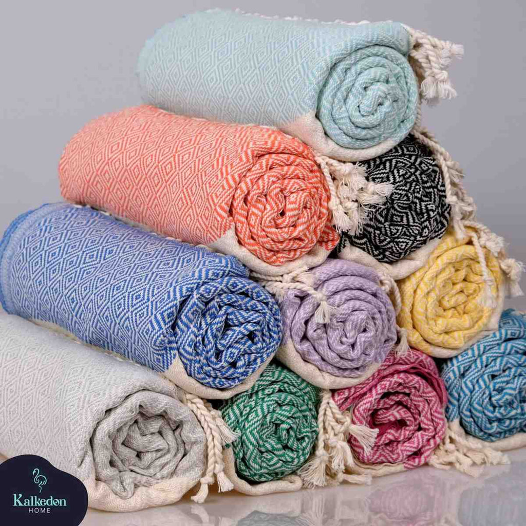 Diamond Turkish Cotton Beach Towel | Quick-Dry & Sand Resistant
