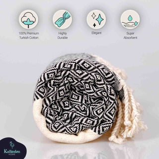 Diamond Turkish Cotton Beach Towel | Quick-Dry & Sand Resistant