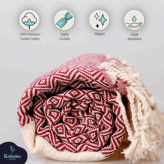 Diamond Turkish Cotton Beach Towel | Quick-Dry & Sand Resistant