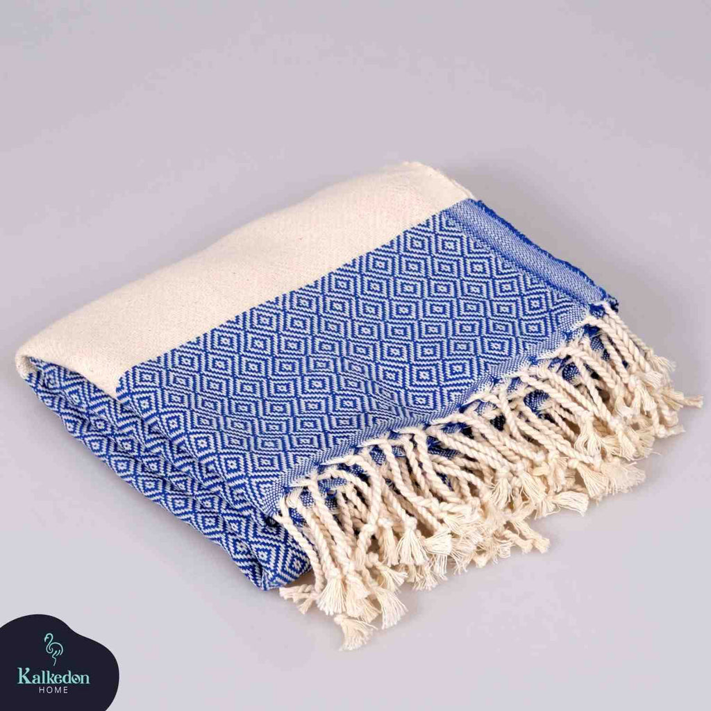 Diamond Turkish Cotton Beach Towel | Quick-Dry & Sand Resistant