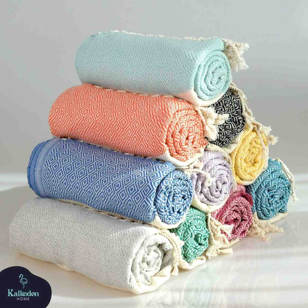 Diamond Turkish Cotton Beach Towel | Quick-Dry & Sand Resistant