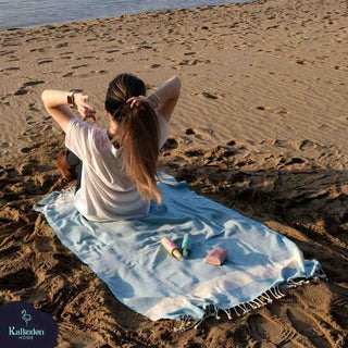 Diamond Turkish Cotton Beach Towel | Quick-Dry & Sand Resistant