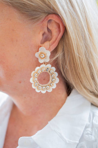Kara Mother of Pearl Seashell Earrings
