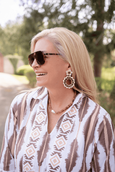 Kara Mother of Pearl Seashell Earrings