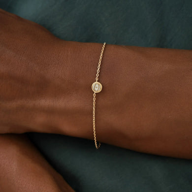 Moonstone Evil Eye Gold Bracelet – Lunar Harmony