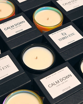CALM DOWN Candle – Palo Santo Coconut Wax Candle for Relaxation & Grounding