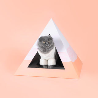 Wavey Cardboard Cat Pyramid | Modern Eco-Friendly Cat Hideaway