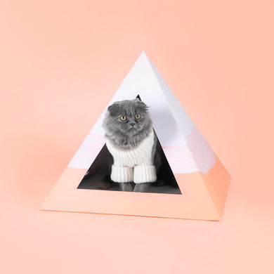Wavey Cardboard Cat Pyramid | Modern Eco-Friendly Cat Hideaway