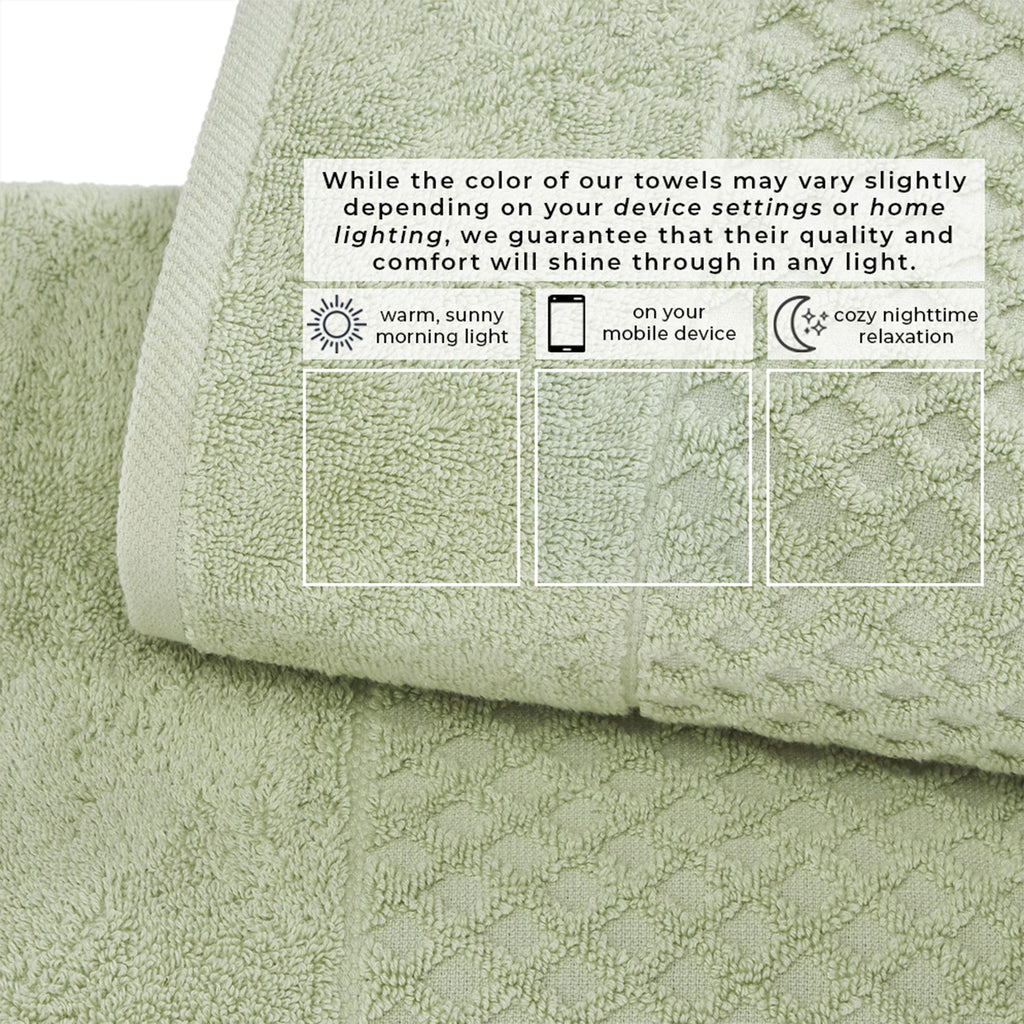 Grayson Cotton Diamond Waffle Weave Bath Towel Set