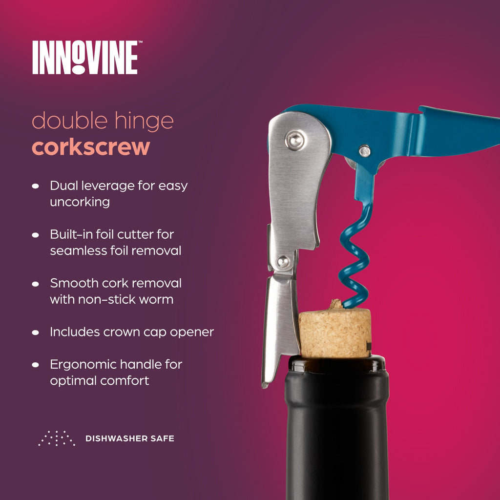 Double Hinged Corkscrew in Deep Teal