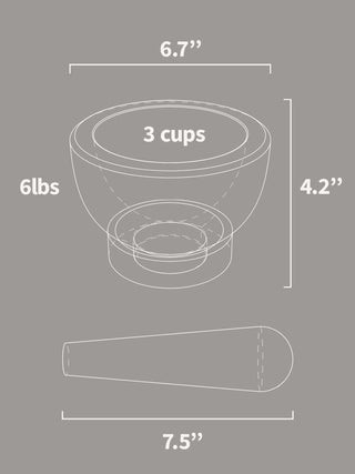 KROK Handmade Thai Granite Mortar & Pestle with Cork Base