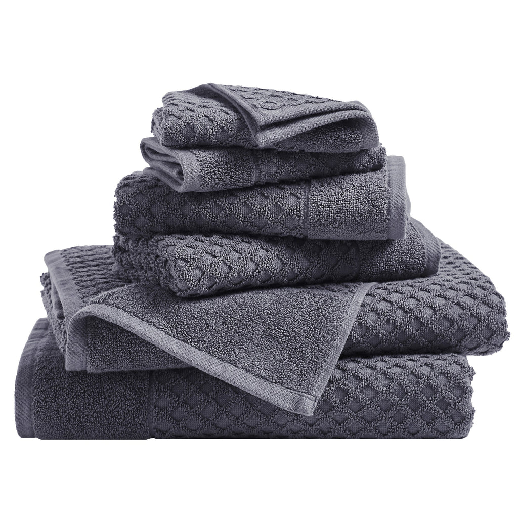 Grayson Cotton Diamond Waffle Weave Bath Towel Set