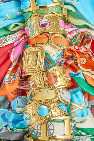 Wide Gold Scarf Cuff - Evie