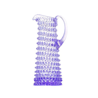 Hobnail Glass Jug in Lilac Bloom – Tall 1.2 Liter
