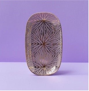 Lily Pad Lilac & Gold Catchall Tray – 24K Gold Accent in Limited Edition Colors - Anara Lifestyle